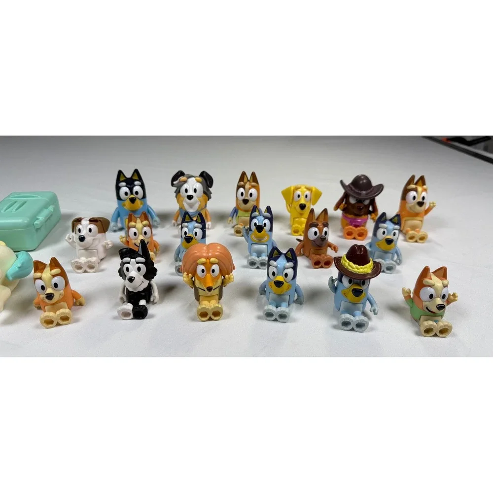 Bluey and Friends 19 Figure Lot with Horse Fridge and Cake Accessories